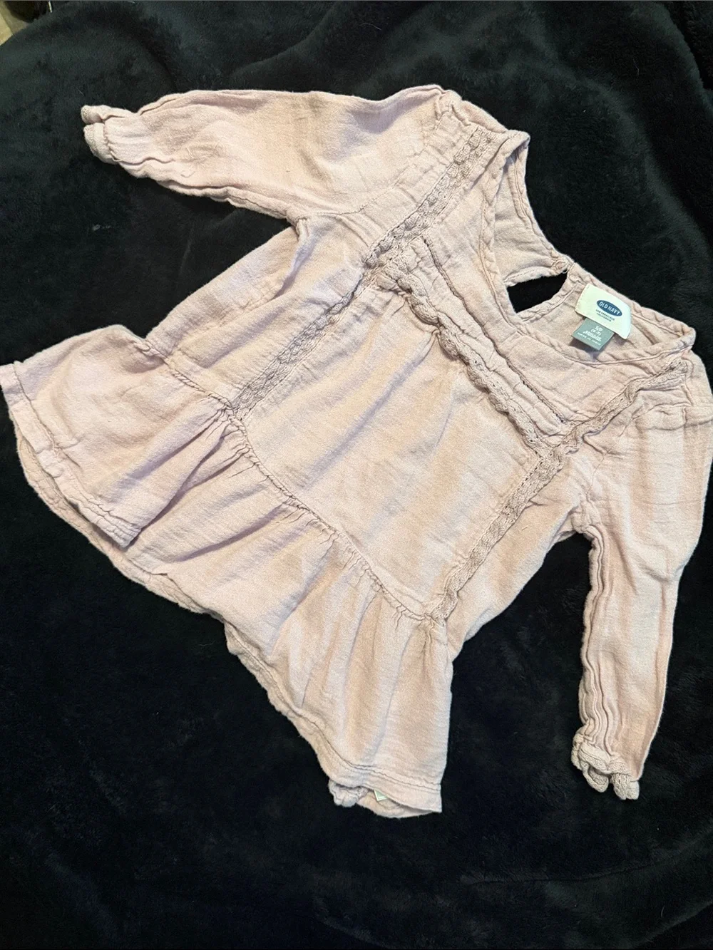 Old Navy Light Pink Ruffle Peplum Long-Sleeve Top
